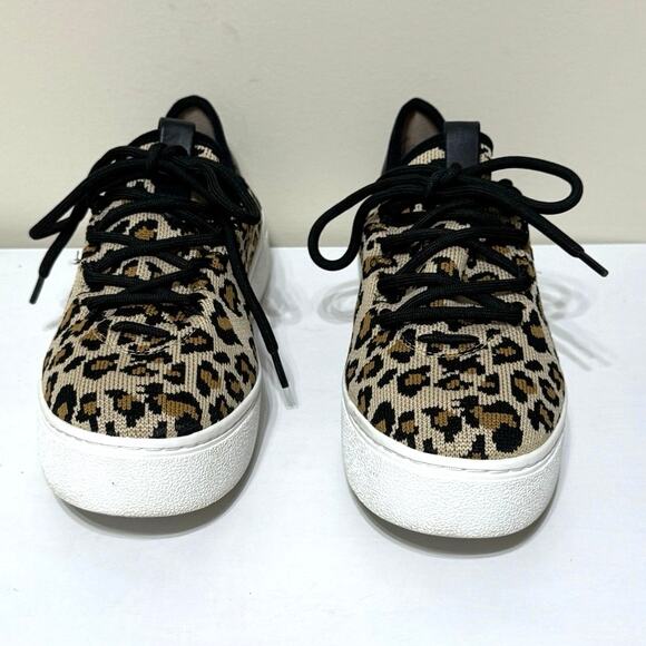 BP Women’s Knit Animal Print Lace-Up Platform Sneakers Size 8.5 M - Picture 2 of 11
